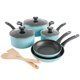 Everyday Hearne 10-Piece Dusty Blue Enamel Aluminum Cookware Set