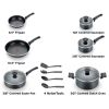 Nonstick Cookware Set; Set of 14; Black; Dishwasher Safe