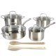 Everyday Silverberry 10-Piece Matte Silver Stainless Steel Cookware Set