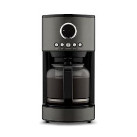 12 Cup Stainless Steel Coffee Maker;  Black