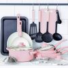 18 Piece Cookware Set; Pink