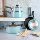 Everyday Hearne 10-Piece Dusty Blue Enamel Aluminum Cookware Set