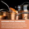 Gotham Steel Hammered 10 Piece Hammered Cookware Set; Oven Safe; Dishwasher Safe - Elegant Pots & Pans