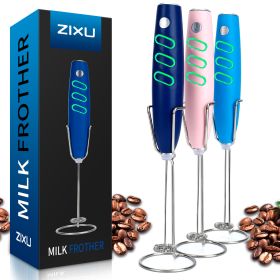 2021 new hand-held milk bubbler egg beater coffee bubbler (colour: navy blue)