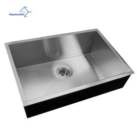 Aqucubic handmade 304 kitchen Sink Undermount Kitchen Sink with Basket Strainer (Color: 30*19 inch)