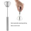 Stainless Steel Egg Rotary Whisk, Semi-Automatic Egg Beater Mixer