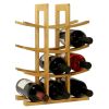 Elegant Modern Asian Style 12-Bottle Wine Rack  In Natural Bamboo