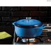 Cast Iron;  6 Quart Enameled Cast Iron Dutch Oven